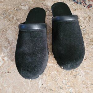 M.Gemi Black Suede Clog Mule The Greta